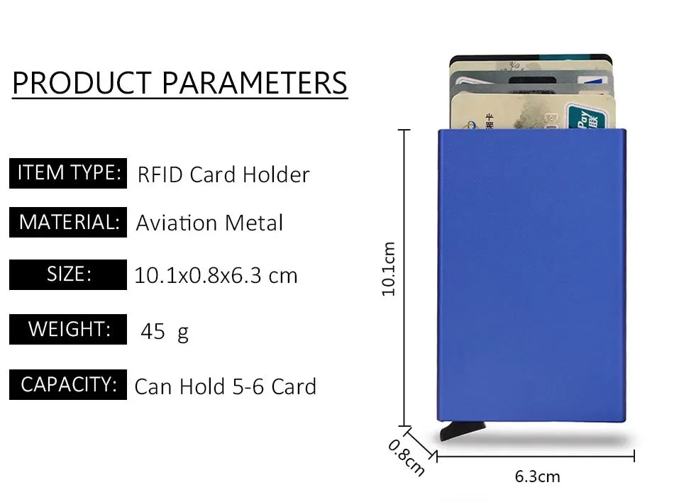 Rfid Metal Slim Card Holder Wallet